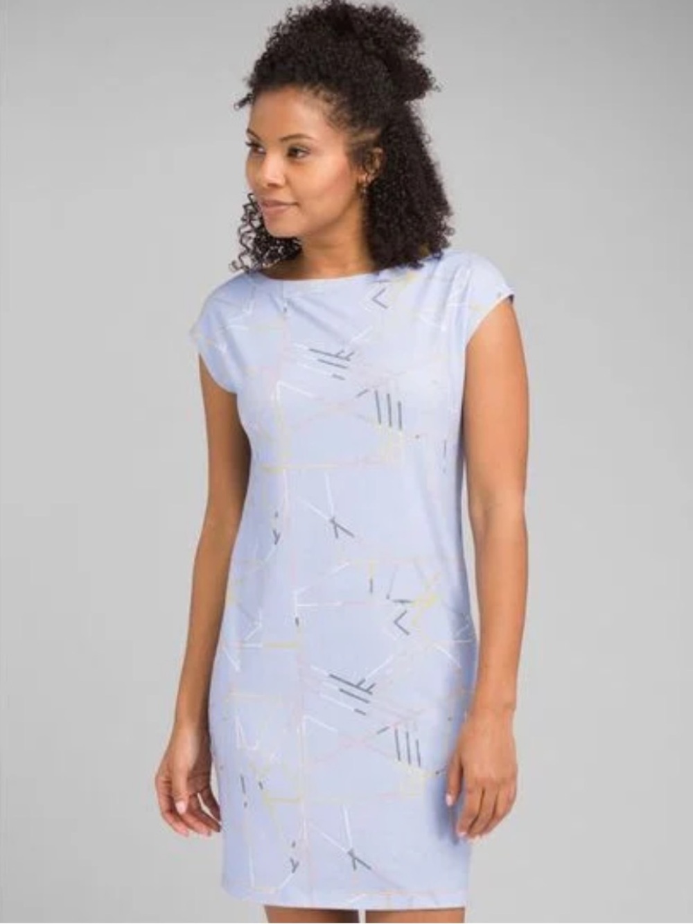Prana Sanna Dress Women's Small Sleeveless Shift Blue Geometric Beach Travel